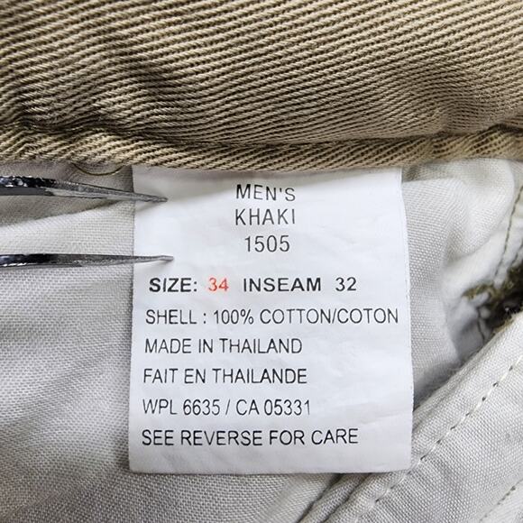 Vintage Woolrich Pants Mens 34/30* Tan Khaki Flat Front Straight Cotton Casual - Picture 7 of 13